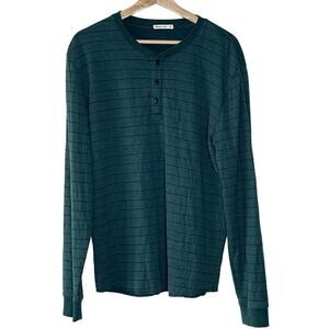 Marine Layer  Double Knit Stripe Men's  Henley Shirt Size‎ L